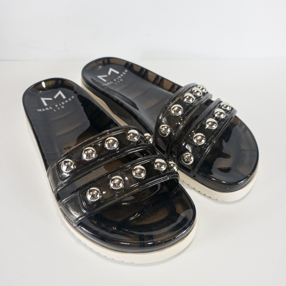 Marc Fisher Trent Jelly Slide Sandal Black -7 - Picture 6 of 8